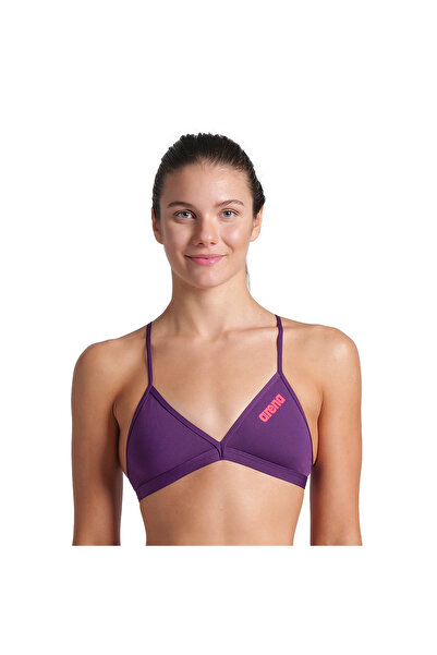 ARENA Team Swim Top Tie Back Solid Kadın Mor Yüzücü Bikini Üstü 004768930