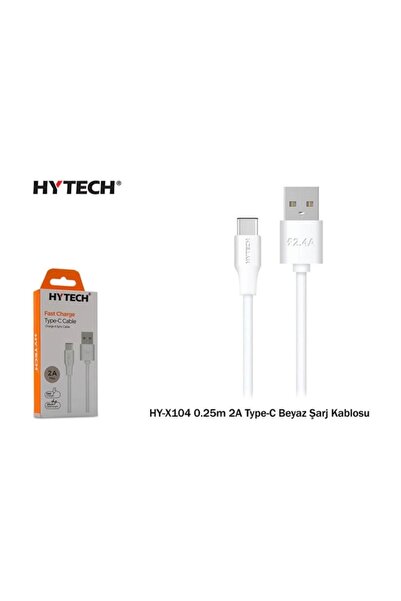 Hytech Hy-x104 0.25m 2a Type-c Beyaz Şarj Kablosu