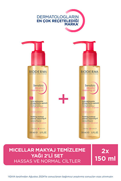 Bioderma Tüm Ciltler Çift Aşamalı Makyaj Temizleme Yağı 150 ml 2'li Set