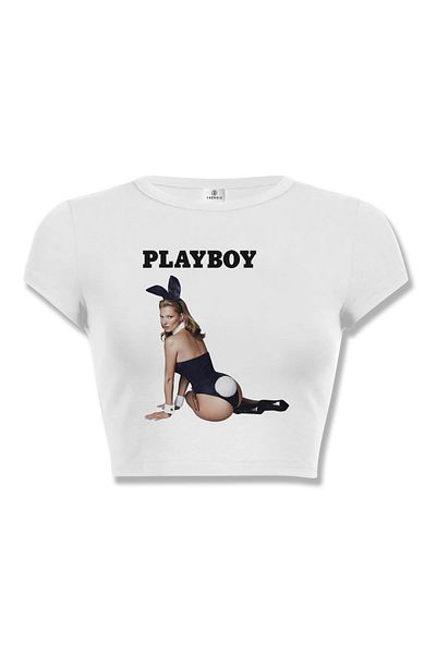 Trendiz Playboy pentru femei Kate Moss Crop alb