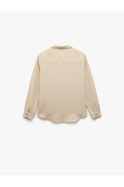 Koton Linen Blend Long Sleeve Buttoned Basic Shirt