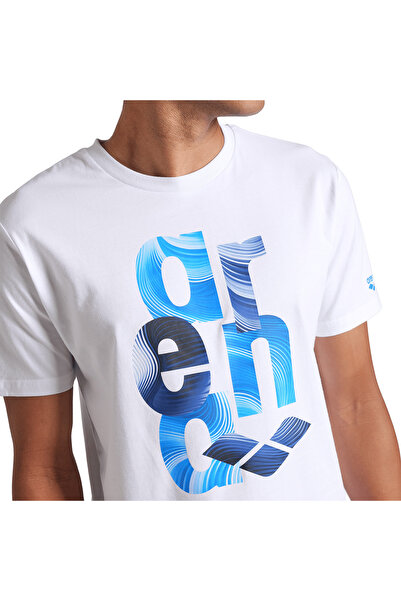 ARENA Water Prints Ανδρικό λευκό μπλουζάκι σε casual στυλ 009406100