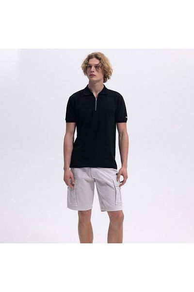 Ellesse Ανδρικό μπλουζάκι με μαύρο γιακά πόλο με φερμουάρ Em493