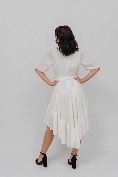 Gorgeaux White Dress with Bow Melisa - L(40)