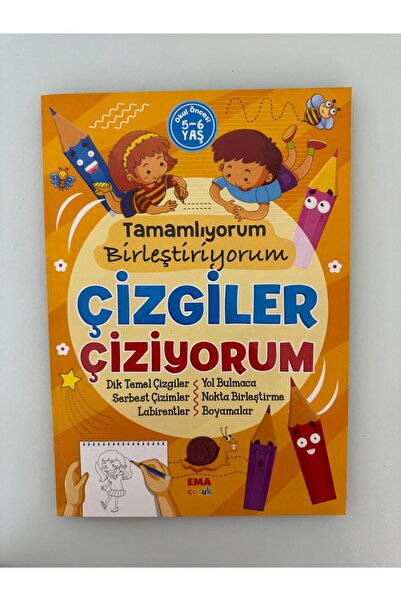 Ema Çocuk Çizgiler Çiziyorum Eğitici Aktivite Kitabı
