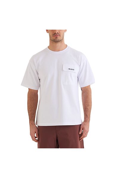 Columbia Ανδρικό λευκό μπλουζάκι εξωτερικού χώρου Heritage Cs0376-100