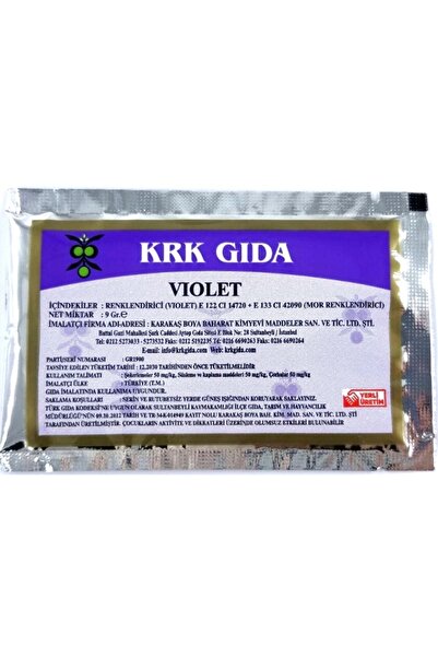 Krk Gıda Renklendirici Karışım Mor(VIOLET) (E122 CARMOİSİNE E133 BRİLLİANT BL...