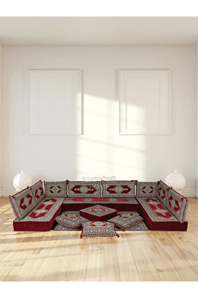 BAKIRÖZÜ HOME Şark Köşesi Takımı (20 CM MİNDER KALINLIĞI) Bordo Yahyalı  Mode...