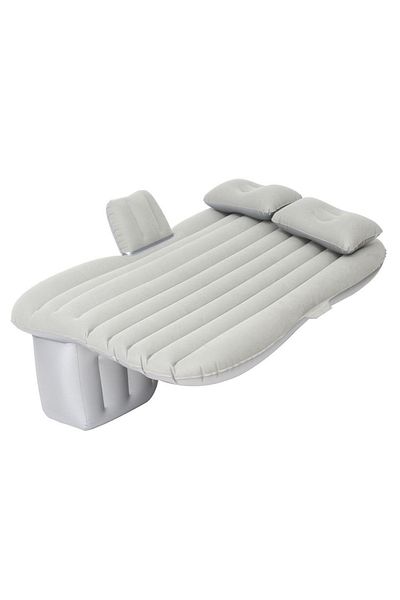 Techmaster Inflatable Car Back Seat Bed Travel Cushion Air Compressor Gray