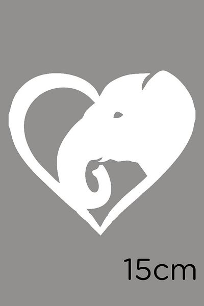 MIGNATIS Semn Inimă și Elefant Petshop Autocolant pentru vitrină din sticlă pentru mașină 15cm