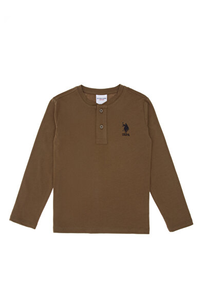 U.S. Polo Assn. Boy's Khaki Basic Sweatshirt 50297420 -Vr027