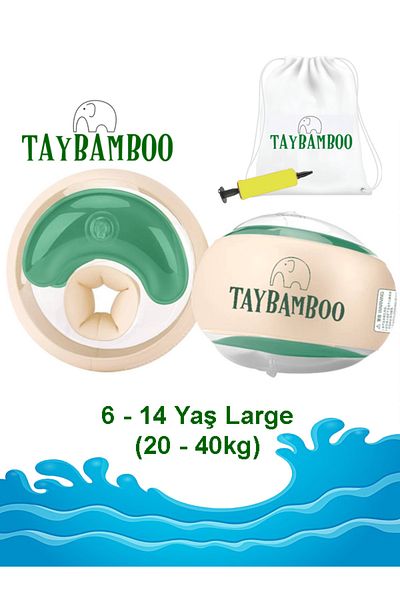 TAYBAMBoo كلاسيكس - أكمام دائرية مساعدة للسباحة بثلاث غرف هوائية، مقاس صغير (6-14 سنة، 19-40 كجم)