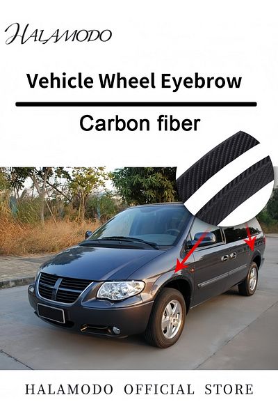 HALAMODO 2PCS Car Rubber Wheel Eyebrow Carbon Fiber Car Wheel Fender PVC Wheel Eyebrows Decoration Strip Univ