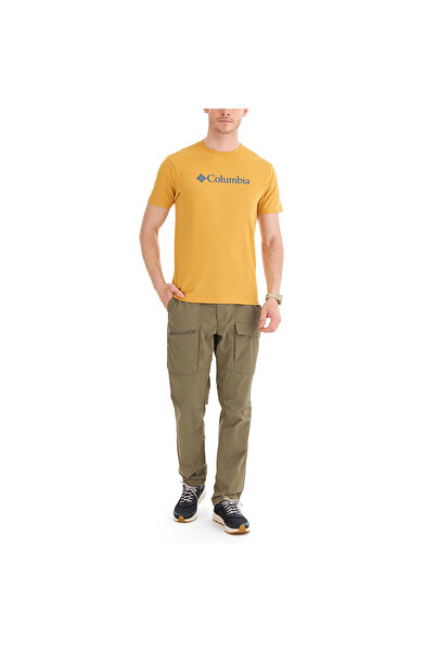 Columbia Ανδρικό κίτρινο μπλουζάκι για εξωτερικούς χώρους Basic Big Logo CS0287-718