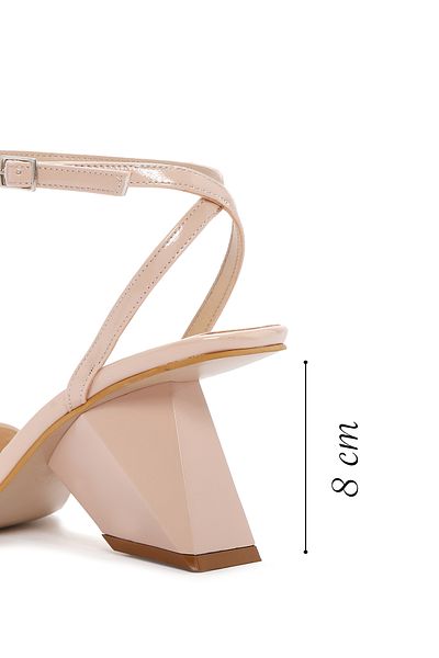 Derimod Patent Leather Powder Heeled Women's Sandals - 24sfe390916