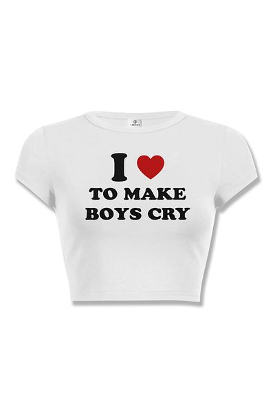 Trendiz Οι γυναίκες λατρεύουν να κάνουν τα αγόρια Cry Crop White