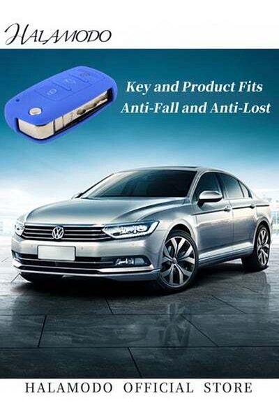 HALAMODO Car Key Cover Case Silicone Protective Key Cover Remote Flip Key FOB Case Cover with 3 Button Key Sh