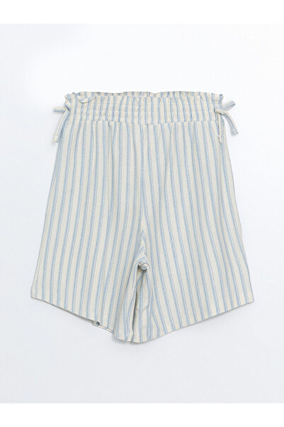 LC Waikiki Peak New Season Striped Girls' Shorts with Elastic Waist