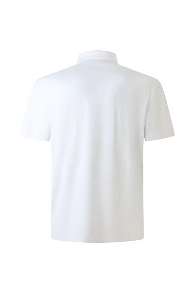 EA7 Men's Short Sleeve Polo Neck Button Closure White Polo Neck T-Shirt 7m 000180   Af13530-U0002