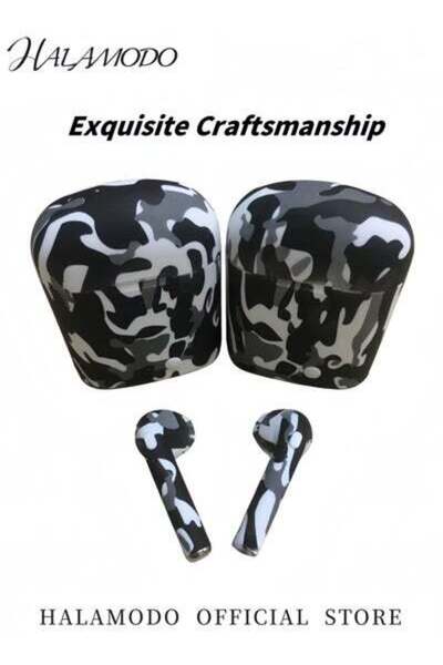 HALAMODO Wireless Bluetooth Earphones Camouflage Earphones Stealth Sports Earphones Stereo Bluetooth Headset