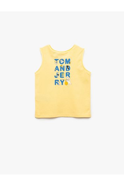 Koton Licensed Tom and Jerry Printed Crew Neck Cotton Sleeveless Undershirt