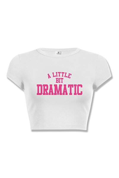 Trendiz Kadın a Little Bit Dramatic Crop Beyaz