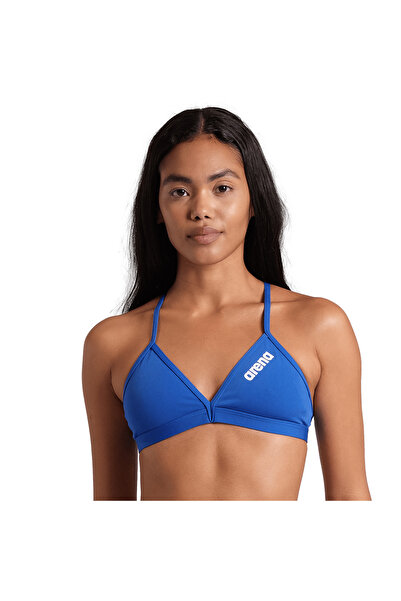 ARENA Team Swim Top Tie Back Solid Kadın Mavi Yüzücü Bikini Üstü 004768720