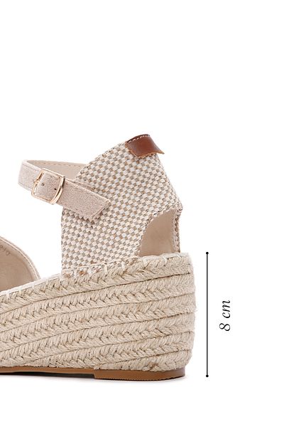 Derimod Gray Wedge Heeled Ankle Strap Women's Espadrille - 24sfe474210
