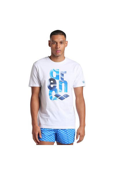 ARENA Water Prints Ανδρικό λευκό μπλουζάκι σε casual στυλ 009406100
