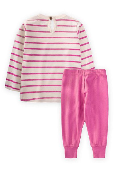 Cigit Costum tricou brodat iepure sezonier fucsia 1-7 ani