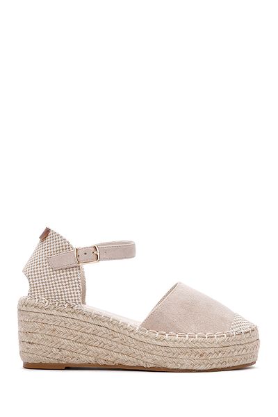Derimod Gray Wedge Heeled Ankle Strap Women's Espadrille - 24sfe474210