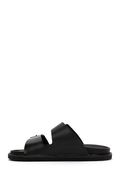 Derimod Men's Black Leather Slippers - 24sfd626118