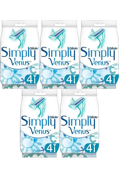 Gillette Simply Venus 2 Disposable Women's Razor Set of 20 (5Pk*4)