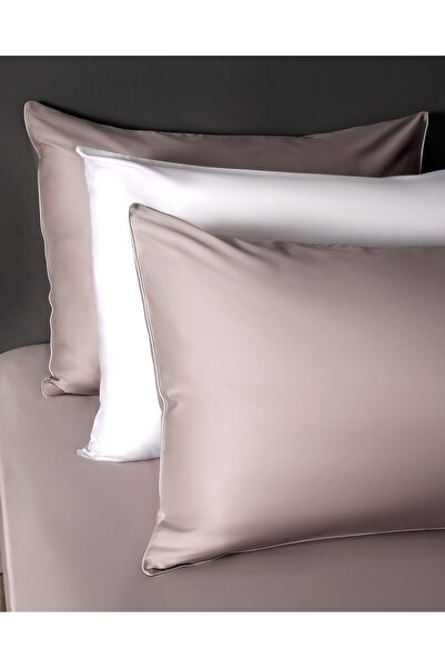 Madame Coco Alicia Piping King Size 100% Baumwolle - 300TC Satin Bettbezug-Set - Puder