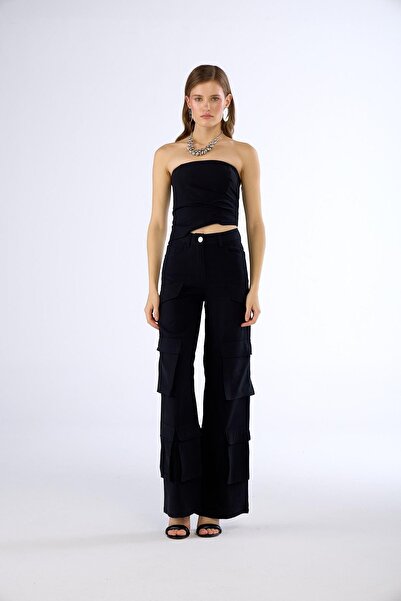 NOK İSTANBUL Chic Pockets Çok Cepli Pantolon Siyah
