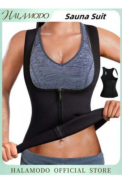 HALAMODO Womens' Sauna Suit Workout Sweat Body Shaper Waist Trainer Waist Trimmer Fitness Corset Waist Cinche