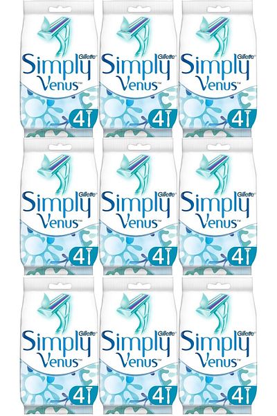 Gillette Simply Venus 2 Disposable Women's Razor Set of 36 (9Pk*4)