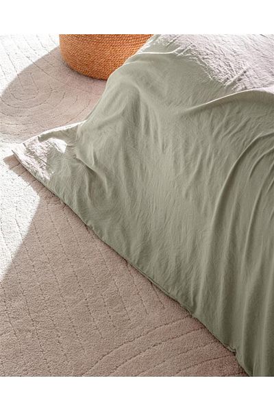 Madame Coco Mona Einzelbettbezug-Set aus elastischer Mikrofaser - Khaki