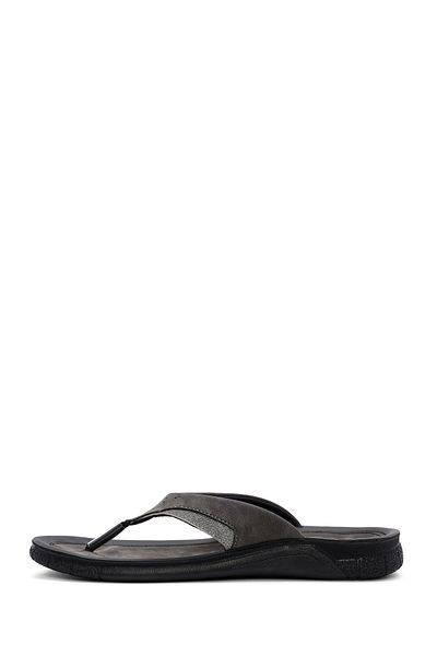 Derimod Flip-flops din piele nubuck pentru bărbați gri - 24SFD6790V3