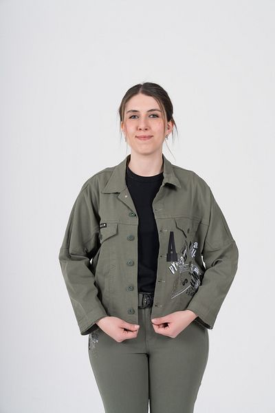 Nihal Eren Butik Large Size Lycra Seasonal Design Jacket