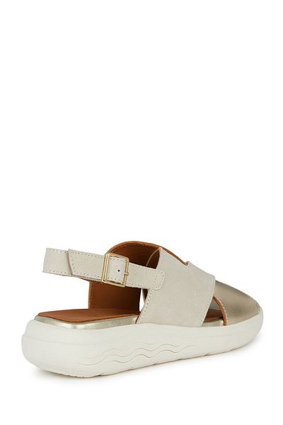 Geox Beige Women's Leather Sandals - Spherica Ec5, Banded D45svc022cfc5v2l