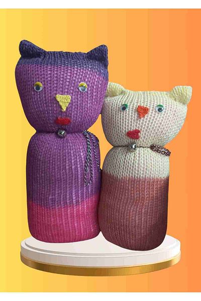 Skygo Pink and Little Chatter Knitted Pillow Sleep and Playmate 35-45 cm