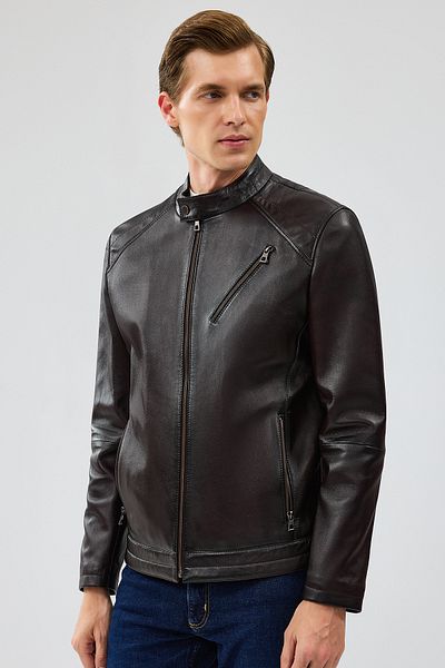 Derimod Owen Men's Brown Leather Coat - 24sge 652247