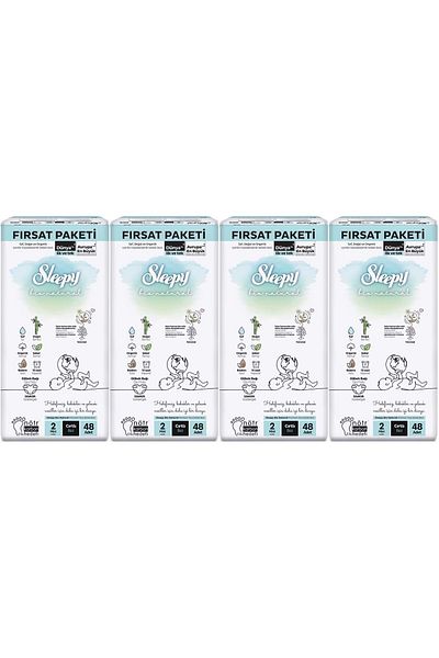 Sleepy Baby Diaper Bio Natural Size 2 (3-6kg) Mini 192 Pieces Advantage Fısrat Pk