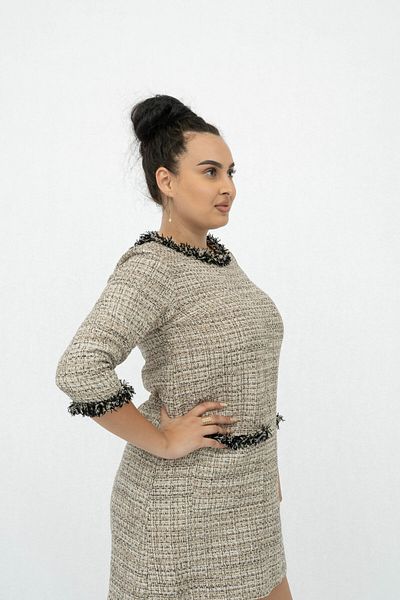 Gorgeaux Grey Mini Elegant Dress Crina - XXL(44)