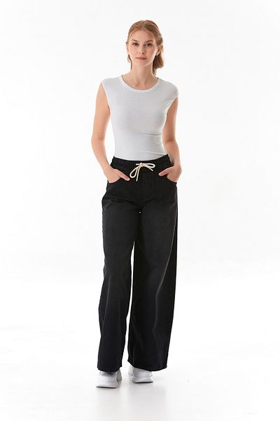 Fulla Moda Vintage look Palazzo Jean με δέσιμο στη μέση