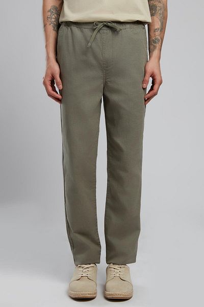 Lee Cooper Νέο ανδρικό υφαντό παντελόνι Beach Chino Χακί
