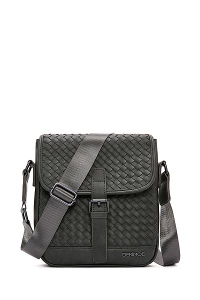 Derimod Gray Knitted Men's Shoulder Bag - 23wbd 310629