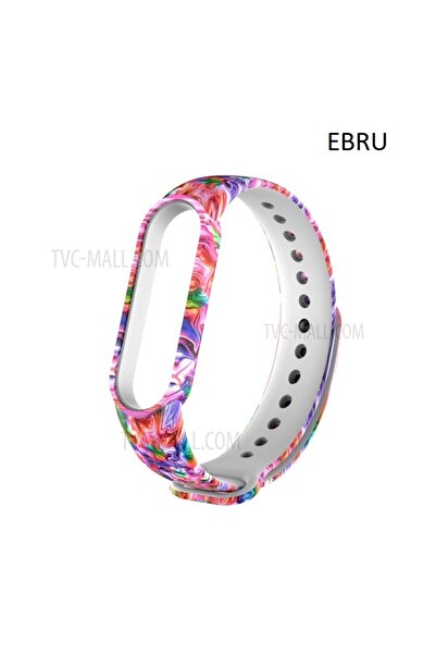 Techmaster Xiaomi Mi Band 5 Mi Band 6 Mi Band 7 Uyumlu Desenli Silikon Kordon