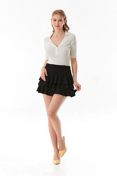 Fulla Moda Basic Polo Neck Lycra Modal Body with Snap Fasteners